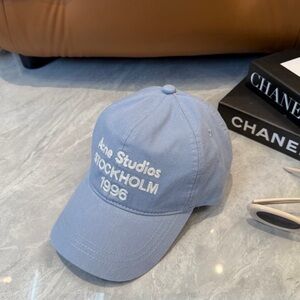 Acne Sky Blue Baseball Cap with White Embroidered Logo